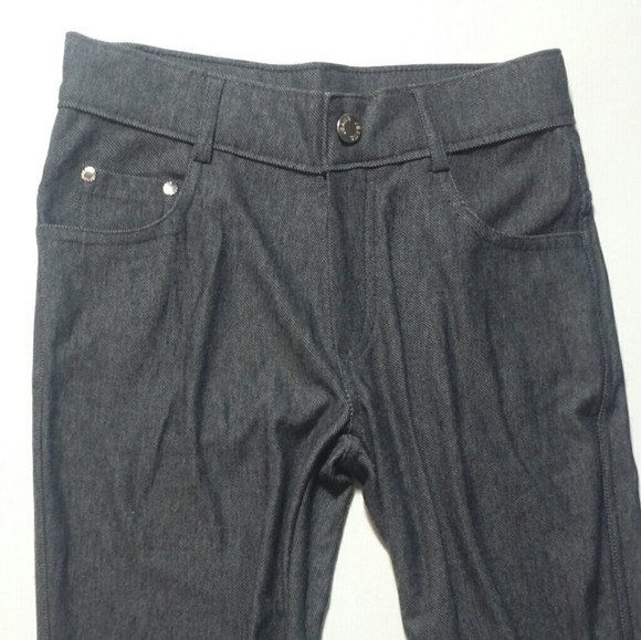 NWOT yelete S/M grey Jean look leggings - Picture 2 of 4